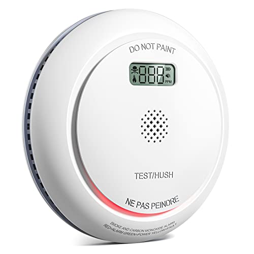 Jemay Combination Smoke And Carbon Monoxide Detector, Battery Operated Smoke Detector Carbon Monoxide Detector Combo With 10-Year Lifespan，Large Lcd Display, Test/Silence Button, 1 Pack #TOP7