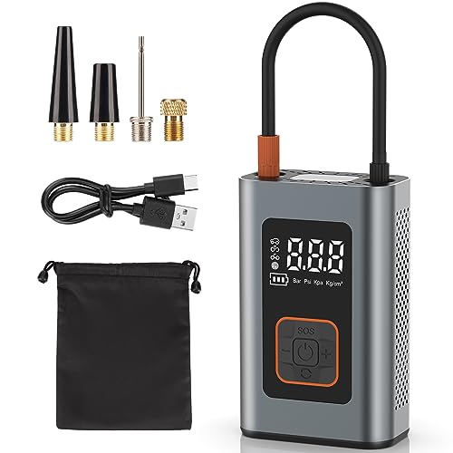 Xoopla Car Portable Air Compressor 150PSI Automatic Air Pump Rechargeable Battery Power Bank with Digital LCD/LED Flashlight Electric Tire Inflator for Car/Bicycle/Moto/Ball