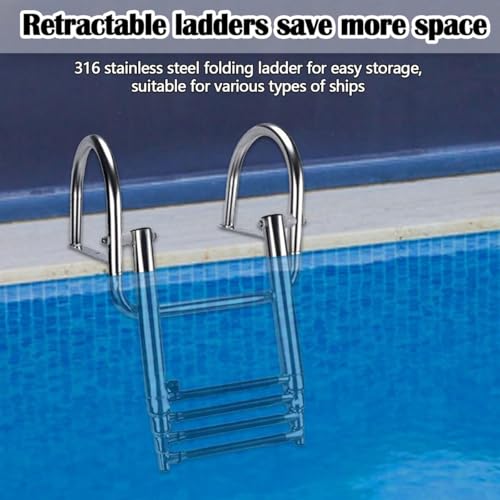 Escalera Plegable de Acero Inoxidable para Piscina y Barco miniatura 3