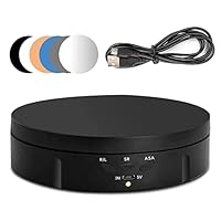 Drehteller elektrisch, 10KG 14,6 cm elektrischer 360-Grad-Drehteller für die Fotografie, mit Akku, 3 Geschwindigkeiten und Winkelverstellung zur Präsentation von Schmuck, Uhren, digitalen Produkten