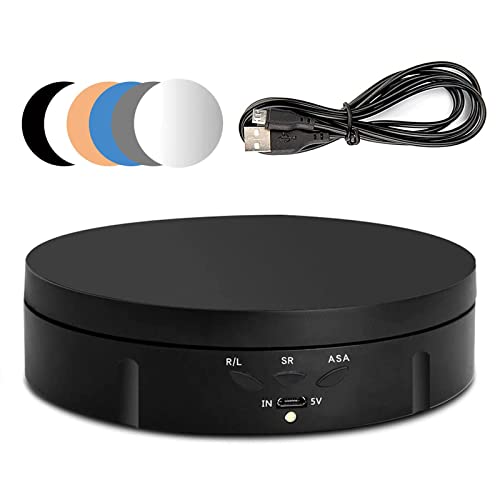 Aomdom Base Giratoria Eléctrica 14,6cm 10kg Plataforma Rotatoria Profesional 360° con Mando a Distancia Mesa giratoria eléctrica para fotografía automática