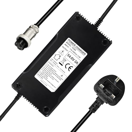 YZPOWER 54.6V 3A Battery Charger For Electric Scooter Lithium, For M4 Pro Two Wheel E-Scooter Charger, For 48V Li-ion Lithium Battery, Electric Bike Charging Adapter, With 3P GX16(1+3-) Connector