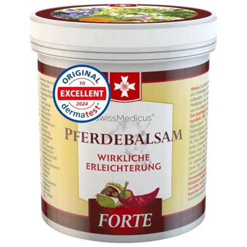 SwissMedicus Bálsamo de caballo, gel masajeador con 25 extractos de hierbas (ondulia, castaño de indias, árnica, eucalipto), alivio evidente durante el masaje, para músculos, manubrios, espalda