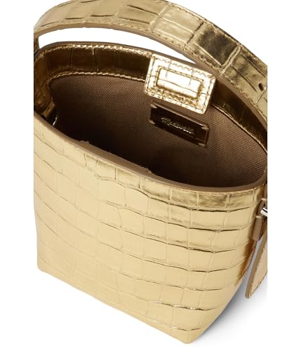 Madewell Essentials Micro Bucket Croc, Gold Metallic3