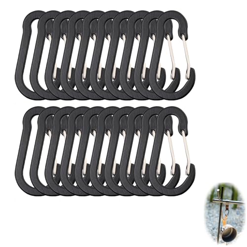 20 Pezzi Moschettone Multipli, Moschettone Piccoli Moschettoni Portachiavi D Forma Moschettoni per Zaini Campeggio Tenda Hiking Viaggi Pesca