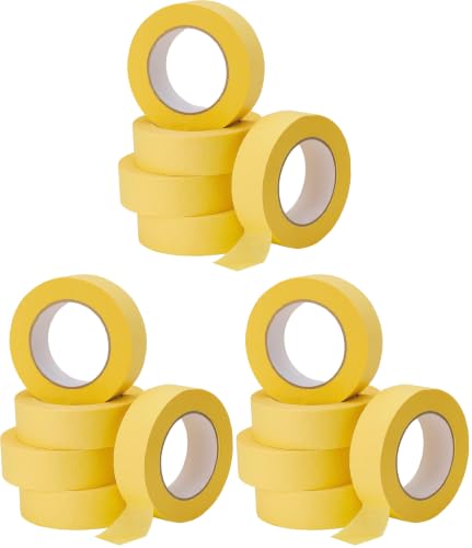Image of Lichamp 15-Pack Automotive Refinish Masking Tape Yellow 36mm x 55m, Cars Vehicles Auto Body Paint Tape, Automotive Painters Tape Bulk Set 1.4-inch x 180-foot x 5 Rolls