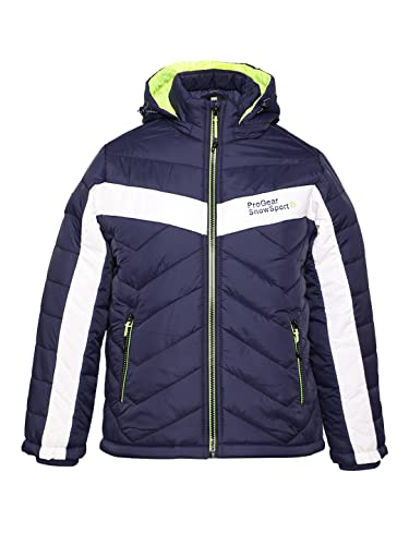 Image of Boys Winter Wear Hooded Puffer Jacket For Kids DenimBlue 6-8 Years