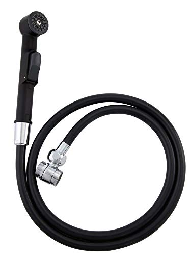 Waschbeckenbrause incl. Adapter Brauseschlauch und Wandhalterung, Brauseset schwarz-chrom Cover