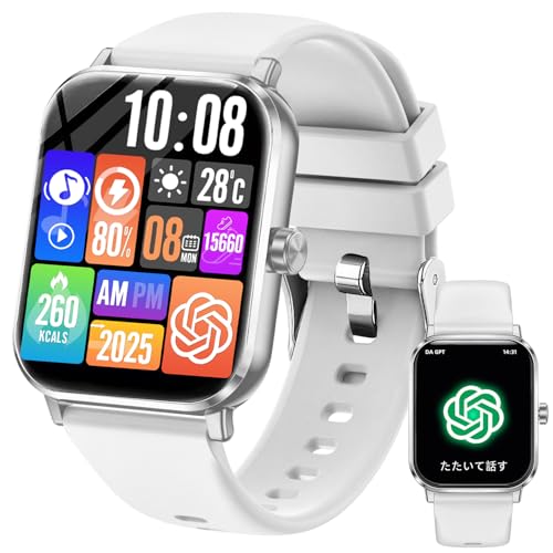 �X�}�[�g�E�H�b�`Smart Watch�ychatgpt�Ή�2026�ŐV�zBluetooth5.3 �ʘb�@�\ AI ���{��Ή��ʘb�@�\�t��1.85�C���`HD���� �����ʌv �r���v���y�Đ� �^��/�Q�[��/�e�����[�N ���@�\�X�}�[�g�E�H�b�`100��މ^�����[�h