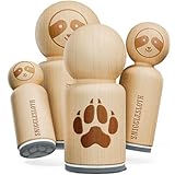 Wolf Coyote Paw Print Rubber Stamp for Stamping Crafting Planners - 3/4 Inch Small