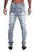 VICTORIOUS Men's Distressed Biker Twill Denim Joggers Pants JG870 - Light Indigo - 3X-Large - E15D