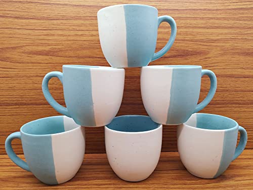LAGHIMA JADON Ceramic Tea/Coffee/Chai Cups Round Shape Beautiful 2 Color Cup Pack of 6 (Turquoise & White) 150ML (Multicolor) Set of 6 (B0BC9F7TLJ) Amazon Price History, Amazon Price Tracker