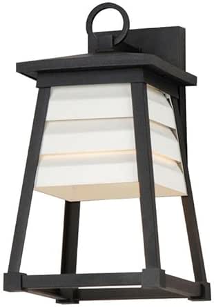 Maxim Shutters - 1 Light Outdoor Wall Mount-14 Inches Tall and 7.5 Inches Wide-White/Black Finish