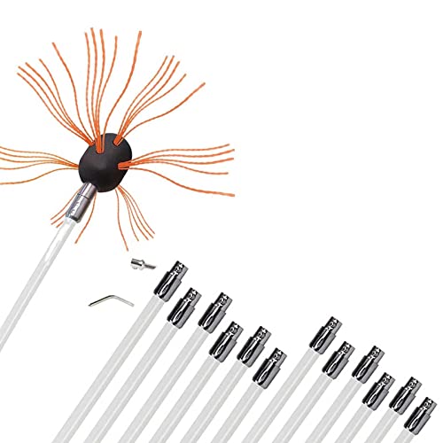 Kit Per La Pulizia Della Stufa A Pellet Regolabile, Spazzola Per La Pulizia Dei Caminetti, Kit Per La Pulizia Della Stufa A , Strumento Per La Pulizia Dei Camini Kit pulizia camino ( Color : Orange ,