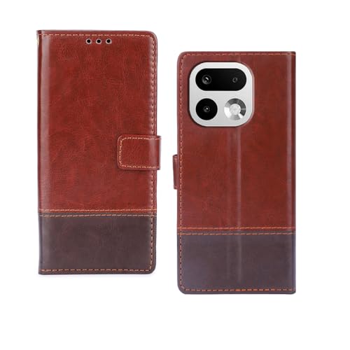 Image of amazon basics Realme 16 Pro Plus 5G Flip Cover | Card Pockets Wallet & Stand | Flip Cover for Realme 16 Pro Plus 5G (Tan and Coffee)