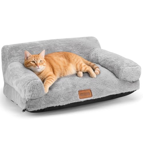 Nobleza Katzensofa Katzenbett Flauschig 60x45x30cm, Plüsch Hundebett Kleine Hunde, Weich Katzenbett Waschbar, Katzencouch mit Rutschfester...
