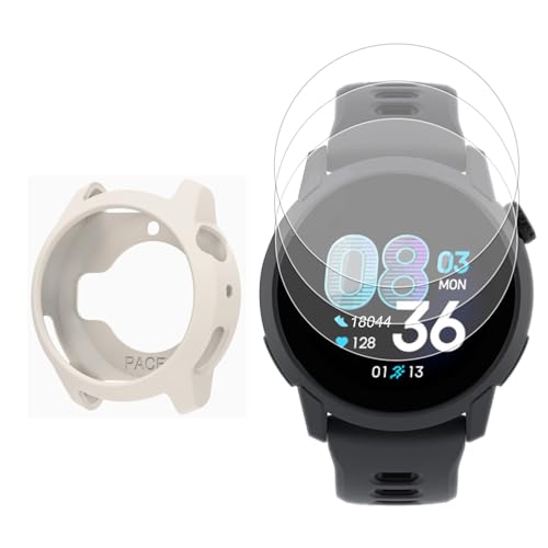 TOHVHUADU Watch�p�X�N���[���v���e�N�^�[ (3+1�p�b�N) COROS Pace 4�Ή� �����K���X�t�B���� ���h�~ ���𑜓x�t���J�o�[ �V���R���P�[�X�J�o�[ (�~���N�z���C�g)