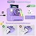 MVNHFSO 1080P Kids Instant Print Camera - Kids Camera for Girls and Boys, Ages 3-12, Portable Toy with 32GB SD Card & 3 Rolls Printing Paper - Best Christmas Birthday Gift for Kids, Purple