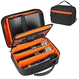 MRINCA 3 Slots Microphone Case for Wireless Microphones, Carrying Bag with Padded Interior for Mics Up to 9.4' (Must Lay Flat), Max Height 6.7', Compact Storage Organizer for Receiver & Accessories