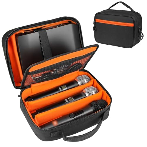 MRINCA 3 Slots Microphone Case for Wireless Microphones,