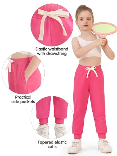 Resinta 4 Pack Toddler Girls Sweatpants Girls Athletic Jogger Pants with Drawstring Pockets Kids Casual Pull On Pants3