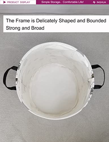 Inghua Laundry Hamper Large Canvas Fabric Lightweight Storage Basket/Toy Organizer/Dirty Clothes Collapsible Waterproof For College Dorms, Boys And Girls Bedroom,Bathroom (Animals) #TOP6