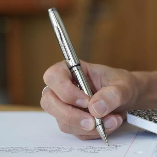 Image of Cross Coventry Gunmetal Gray Ballpoint Pen with Chrome Trim - Refillable, Medium Point, Black Ink, Luxury Gift Box