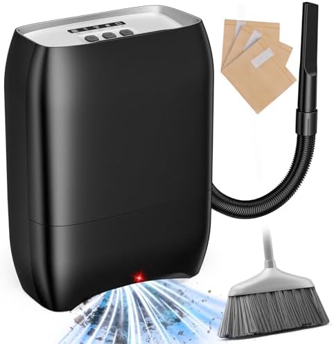 LyriFine Touchless Vacuum Automatic Dustpan, 3-Pack Dustbags Automatic Dustpan with Nozzle Attachment, Auto Sensors Hair Vacuum for Salons, 2 Cleaning Modes Canister Vacuum for Floors Pet Hair Grey