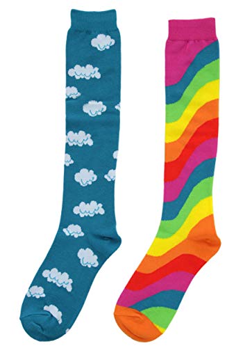 Knee-High Mismatched Rainbow Socks Standard