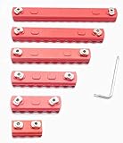 Trirock 6-Pack Red M-LOK Picatinny Rail Sections Kit Fits M-lok handguard Rail Mount System - 3,5,7,9,11,13 Slots