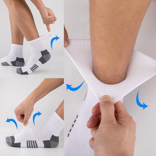 COOVAN Mens Ankle Athletic Socks Quarter Cushion Moisture Wicking Running Sports Work Socks 7 Pairs 5