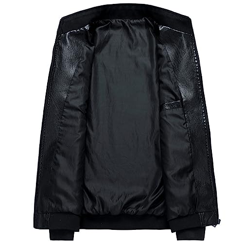 Chaqueta hombre oversized cuero sintético negra miniatura 3