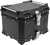 CRUIZER Valigia Bauletto Moto Scooter posteriore alluminio anodizzato 55L Nero con Cuscino posteriore