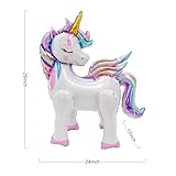 Self-Standing Unicorn Balloons for Girls Birthday Decorations Rainbow Unicorn Party Supplies - 28 Inch, Pack of 2