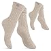 Produktbild Celodoro Damen und Herren Trachten Socken (2 Paar) mit Edelweiß-Pin Oktoberfest Strümpfe - Beige 39-42