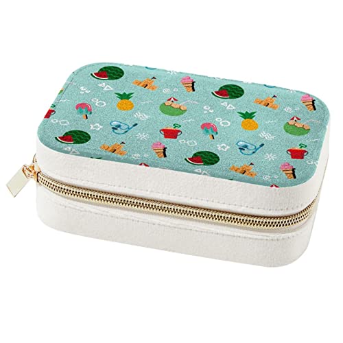 Boîte à bijoux de voyage portable au motif de jungle exotique
