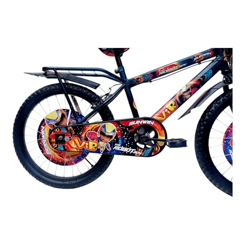 Image of 20 Inch Kids Bicycle for 6-8 Years Boys | VIR Model with TNT BMX Handle, Front Dashing Plate, Tubeless Tyres, PU Saddle, Full Chain Cover, Caliper Brake, Water Bottle & Ring Card Wheels |