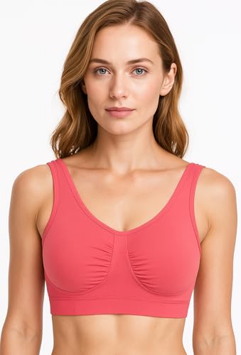 Image of SONA Sport Bra 014 Women's Cotton Seamless T-Shirt Full Coverage Non Padded Sports Bra Pack of 1
