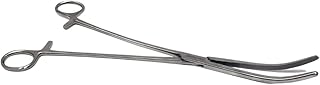 Rochester Pean Hemostat Forceps with Fully Serrated Jaws Locking Pliers, Stainless Steel Multipurpose Clamps, Curved,12