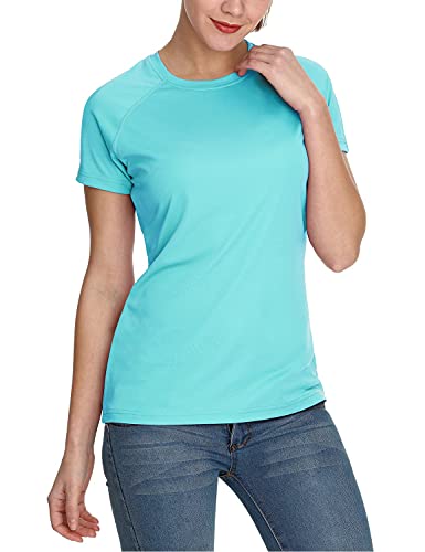 Baleaf Women's Upf 50+ Uv Protection Shirts Short Sleeve T-Shirts Spf Sun Shirts Quick Dry Outdoor Performance Tops Blue Size S #TOP3