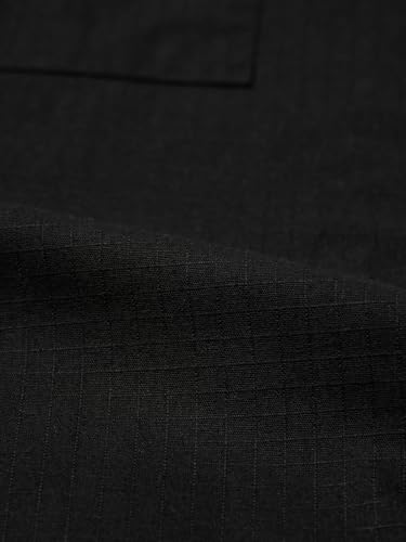 Image of The Souled Store Zipper Shirt: Men and Boys Short Sleeve Spread Collar Zipper Front Solid Textured Regular Fit Casual Easy to Style Everyday Office Wear Cotton Shirt