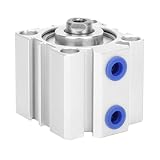 SDA32X10 Thin Air Cylinder, 32mm Bore x 10mm Stroke Dual Action Aluminum Alloy, 1/8 Port Small Pneumatic Cylinder for Industrial Automation