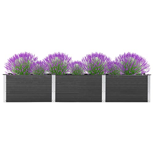 Jardinera de exterior resistente a la intemperie en composite gris duradero 2