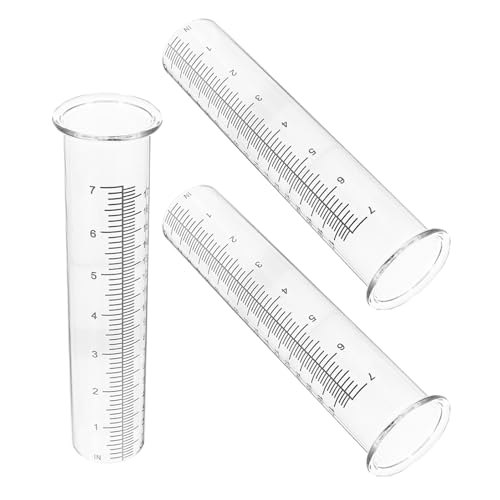 WRITWAA 3pcs 7-Inch Large Scale Rain Gauge Set, Freeze-Proof Plastic Rainwater Meter Tubes for Garden, Yard, Lawn, Accurate Outdoor Rain and Snow Measurement