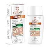 ECRAN SUNNIQUE – Fluido Protector Facial Diario con Color - Anti-Imperfecciones SPF50+ Protección Solar - Unifica el Tono y Corrige Rojeces - Textura Ligera - Resistente al Agua - 40 ml
