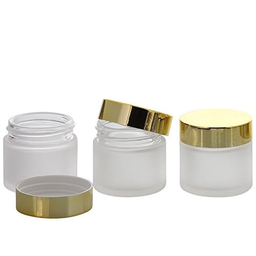Matt Glas-Tiegel 30 ml mit Gold Deckel, Leere Kosmetex Glas Creme-Dose, Kosmetik-Dose aus Mattglas, 3× 30 ml Mattglas mit Gold Deckel 3 Matt Glas-Tiegel 30 ml mit Gold Deckel, Leere Kosmetex Glas Creme-Dose, Kosmetik-Dose aus Mattglas, 3× 30 ml Mattglas mit Gold Deckel