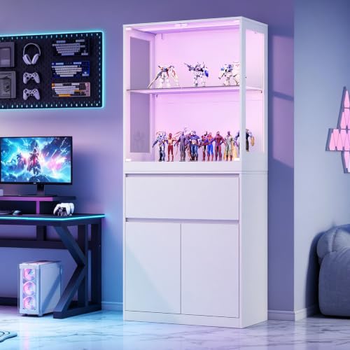 Image of AMERLIFE Modular DIY RGB 5-Tier Display Cabinet, 32 x 16 x 72.5 Inch
