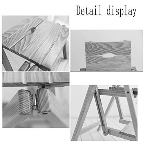 Échelle pliante multifonctionnelle en bois massif à double usage pratique - 4