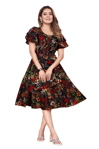 Image of Women Floral Print Sleeve Layred Dress