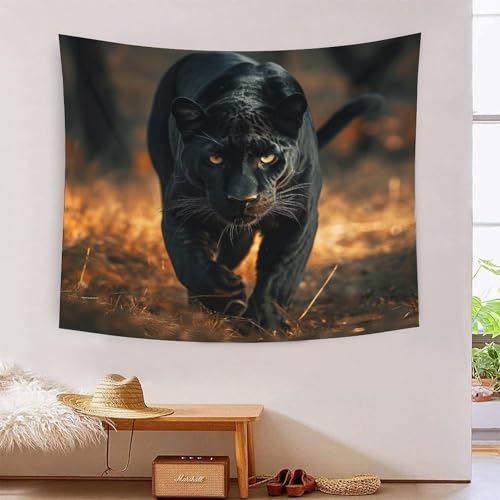 Tapisserie murale panthère 3D déco pour dortoir et chambre